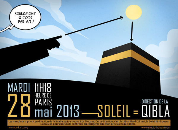 Mardi 28 mai, le Soleil indiquera la qibla (direction) 