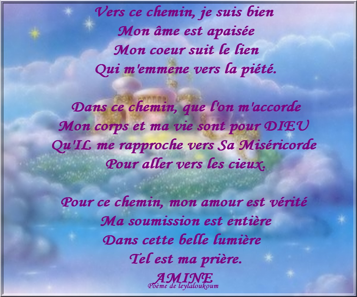 Vers ce chemin, je suis bien...